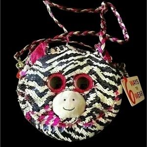 Ty zebra print bag with tags 6 ways to wear in new shape super cute flip sequins